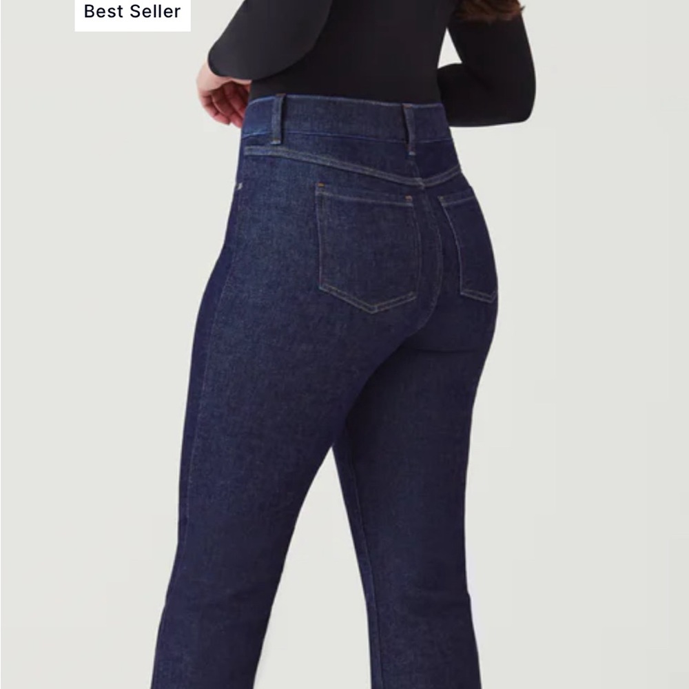 SPANX Women's Dark Blue Flare Jeans - Picture 4 of 7